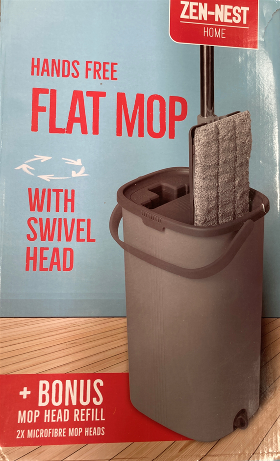 ZEN-NEST Hands Free Flat Mop w/ Swivel Head.