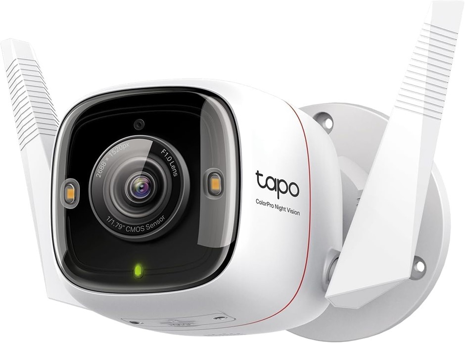 TP-LINK Tapo Outdoor Security Camera, Wireless, 2K QHD, ColourPro Night Vis