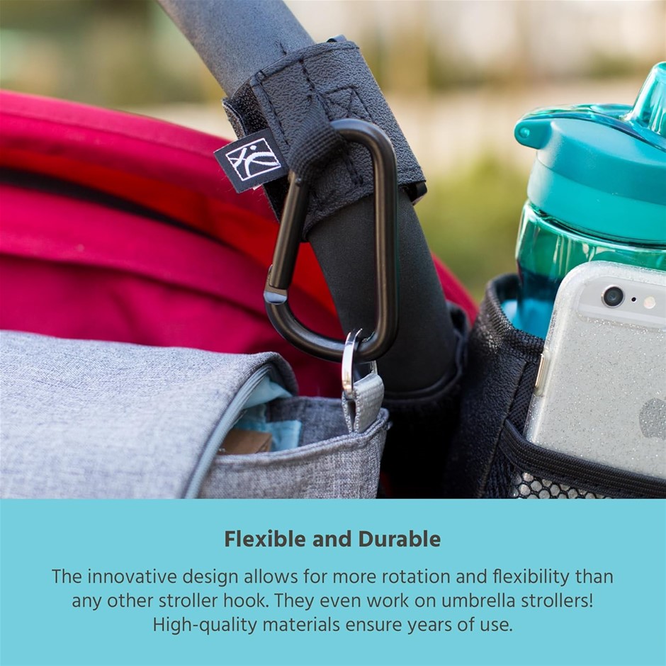 J.L. Childress Clip 'N Carry Stroller Hooks, Black (2915)