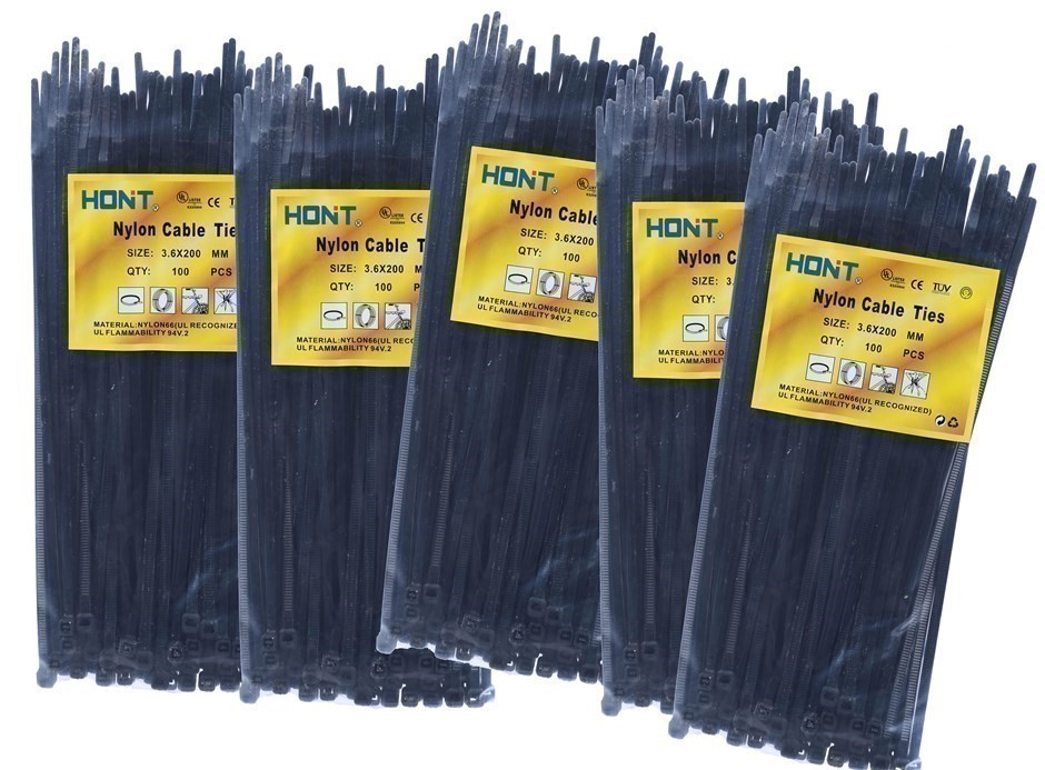 5 Packs Of Cable Ties Each 100pcs, Size: 3.6 x 250mm.