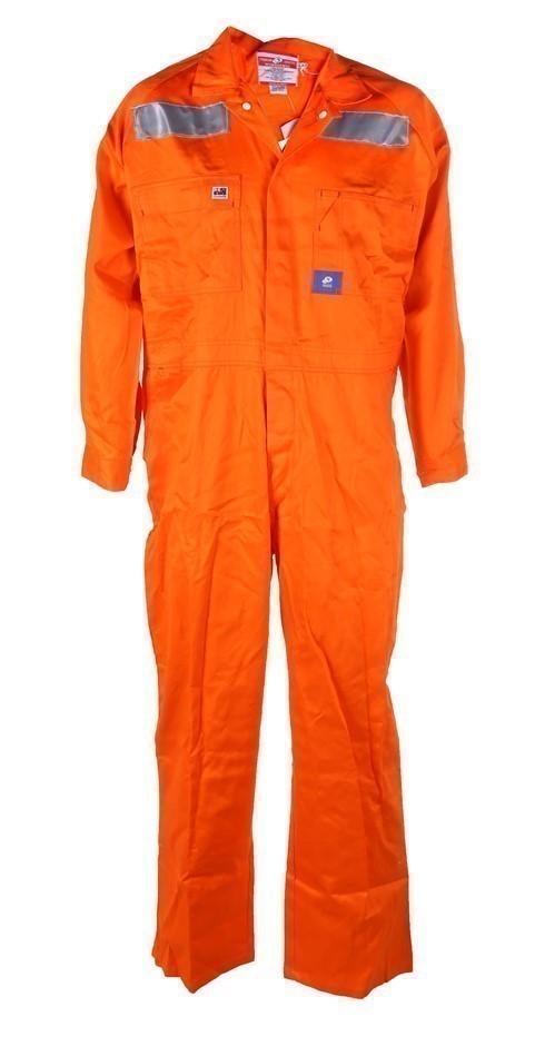 2 x WS WORKWEAR Mens Cotton Drill Overalls, Size 84L, Orange. UPF50+, Hi-Vi