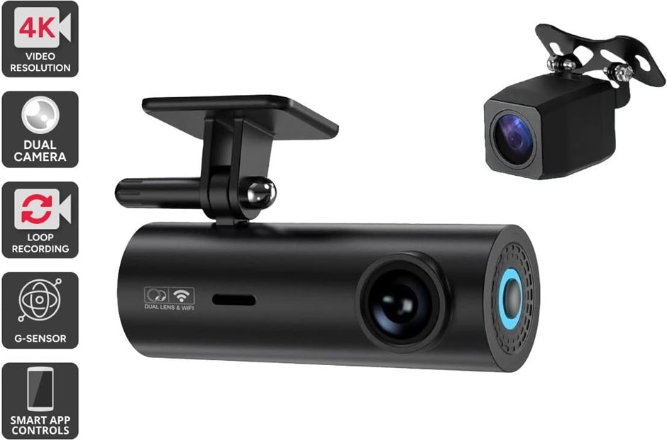KOGAN 4K Hidden Dual Channel Car Dash Camera - Front and Rear (SG2C-100) -
