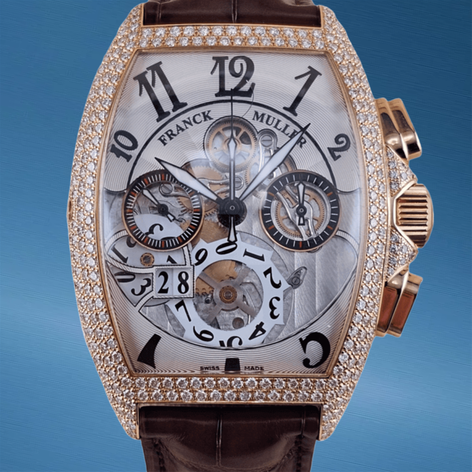 Franck Muller Cintree Curvex Grande Date Factory Diamond Set BxP