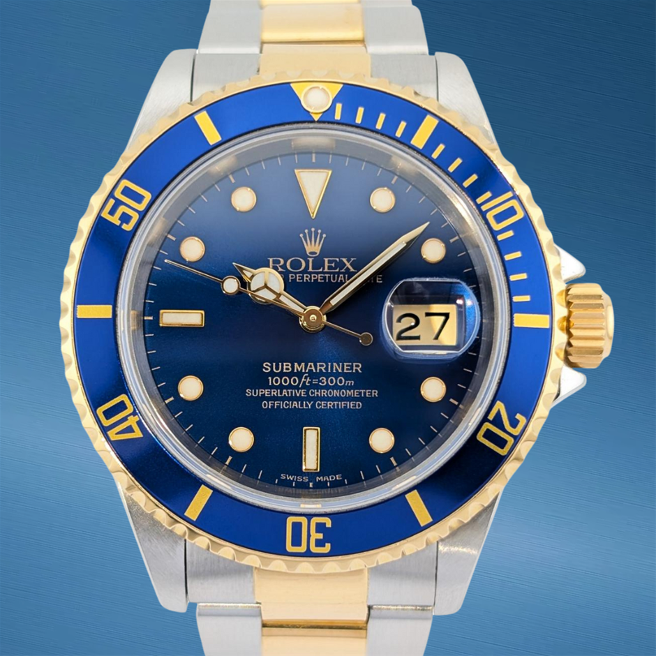 Rolex 16613 Submariner Date Two Tone Bluesy 40mm 1995 W-Serial WxO