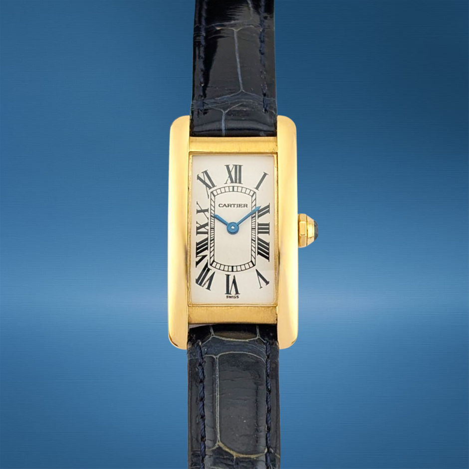 Cartier 1710 Tank Américaine 18k Gold 19mmx35mm WxO