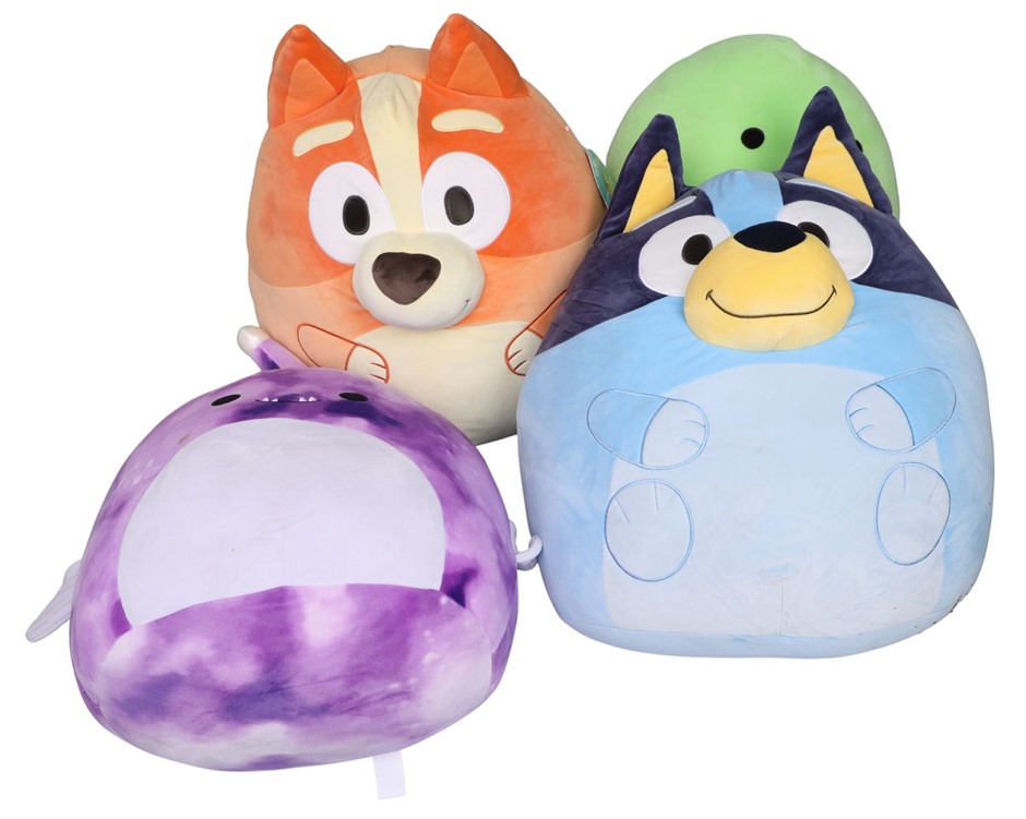 4 x Assorted SQUISHMALLOWS Plushies. NB: Shop soiled.