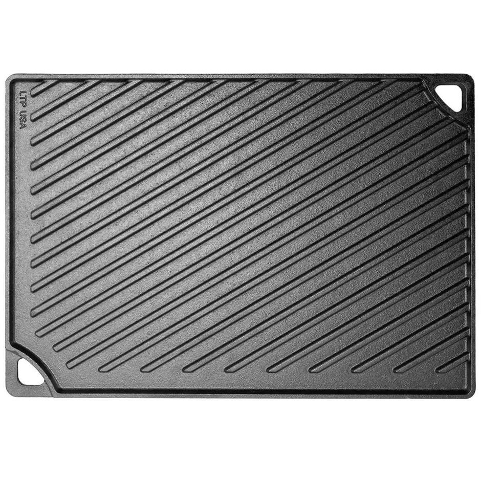 2 x LODGE Cast Iron Reversible Grill/Griddle NB: Well used, not in original