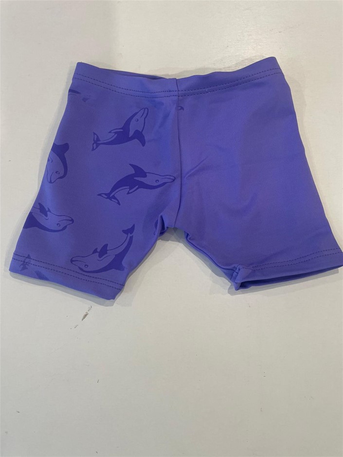 Swim short Made With Water Reactive Fabric Showing Dolphin Print When Wet