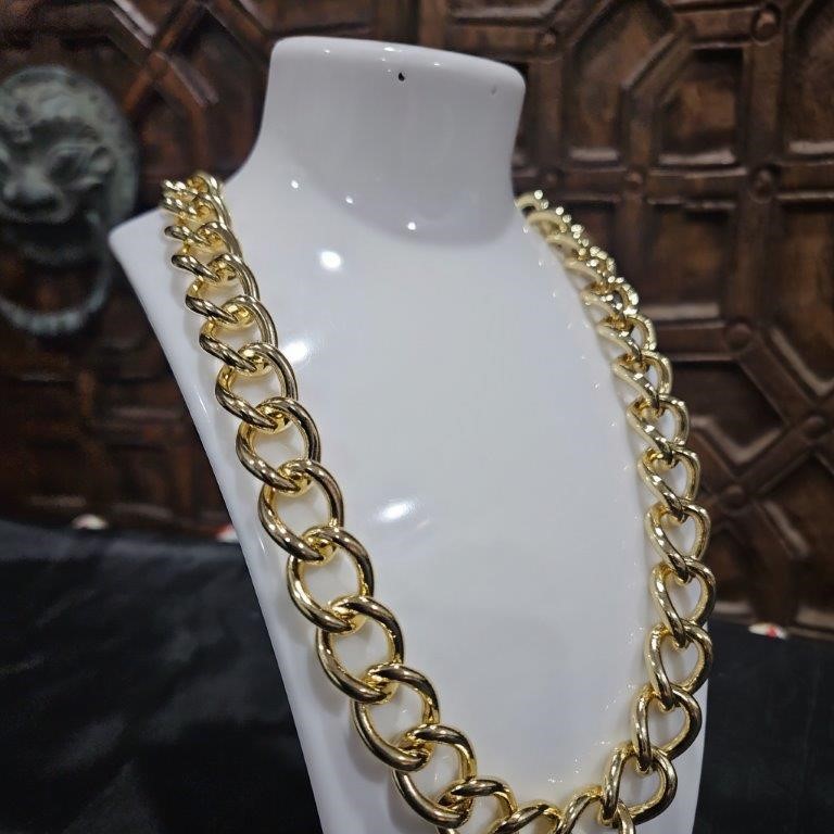 18k Italy Stamped Solid Heavy Yellow Gold Filled Chain-60cm