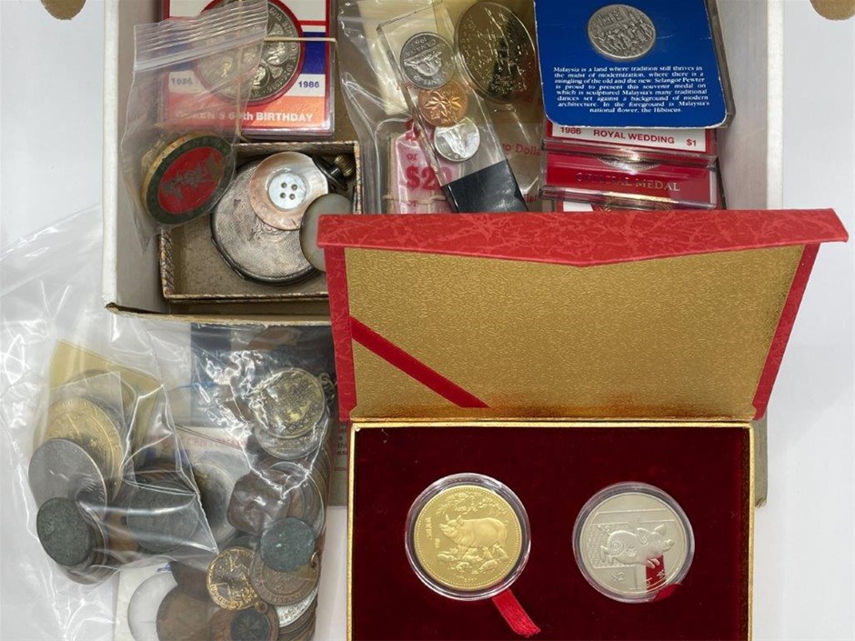 Approx. 110 x Asstd World & AU Historical Medals, Coins etc c.1900s
