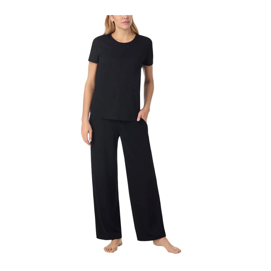 MIDNIGHT Carole Hochman Women's 2pc Pyjama Set, Size XL, Black/White.
