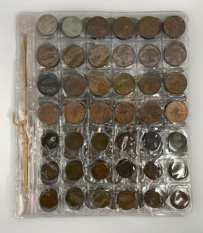 Approx.. 262 x Asstd AU & NZ Pre-decimal Coins, Tokens, c.1855-1964