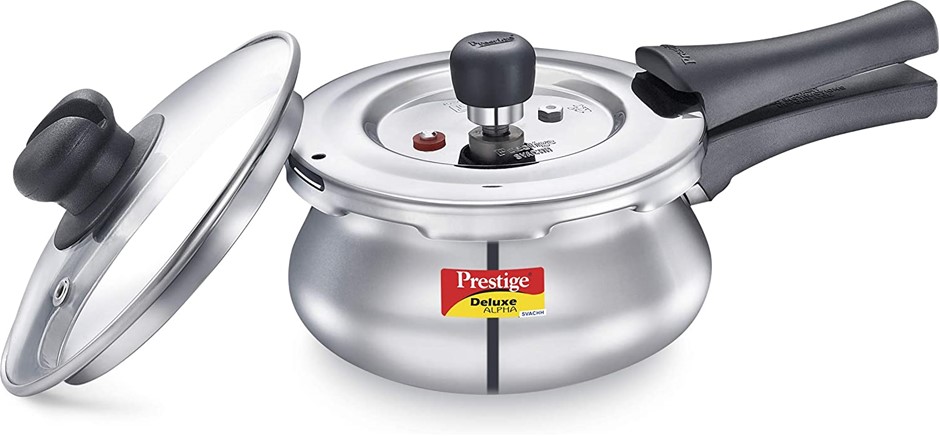 PRESTIGE Pressure Cooker, 1.5 Liter, Silver.