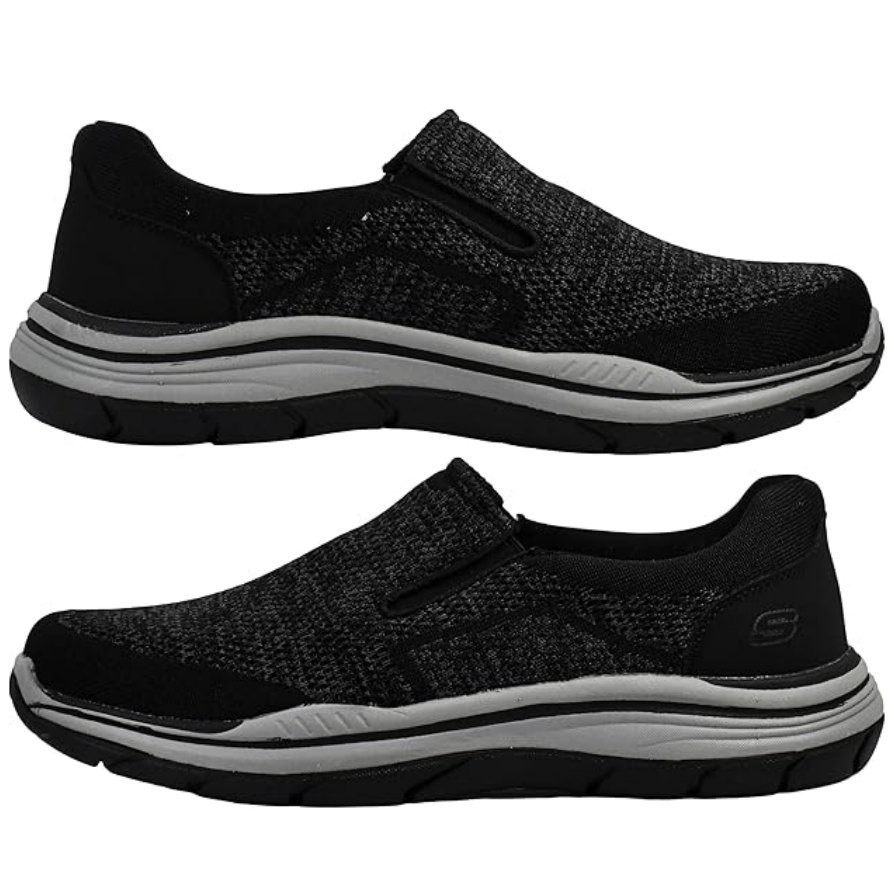 Skechers Men's Expected 2.0-Arago Slip on Canvas Loafer, Black, 8