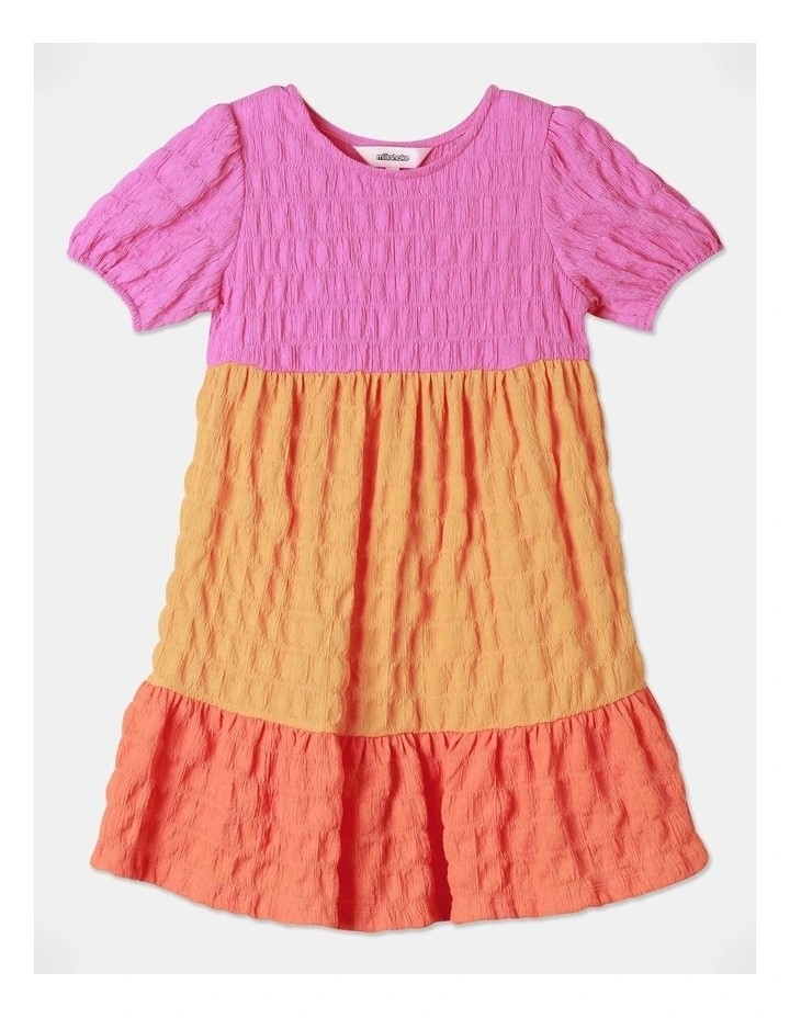 MILKSHAKE Bubble Texture Colourblock. Size: 8. Pink.