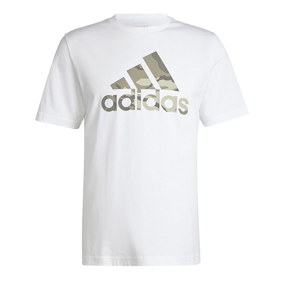 ADIDAS Men's Camo BOS Tee, Size AU M, 100% Cotton, White/Camo, IW2676. NB: