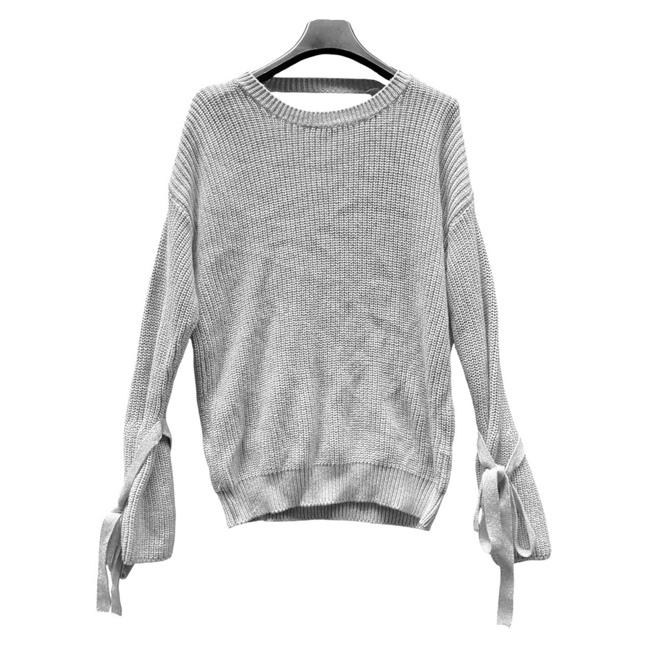 BARDOT Women's Bow Tie Jumper, Size AU6 / US 2 (XXS), Grey Marle, 39692TB.