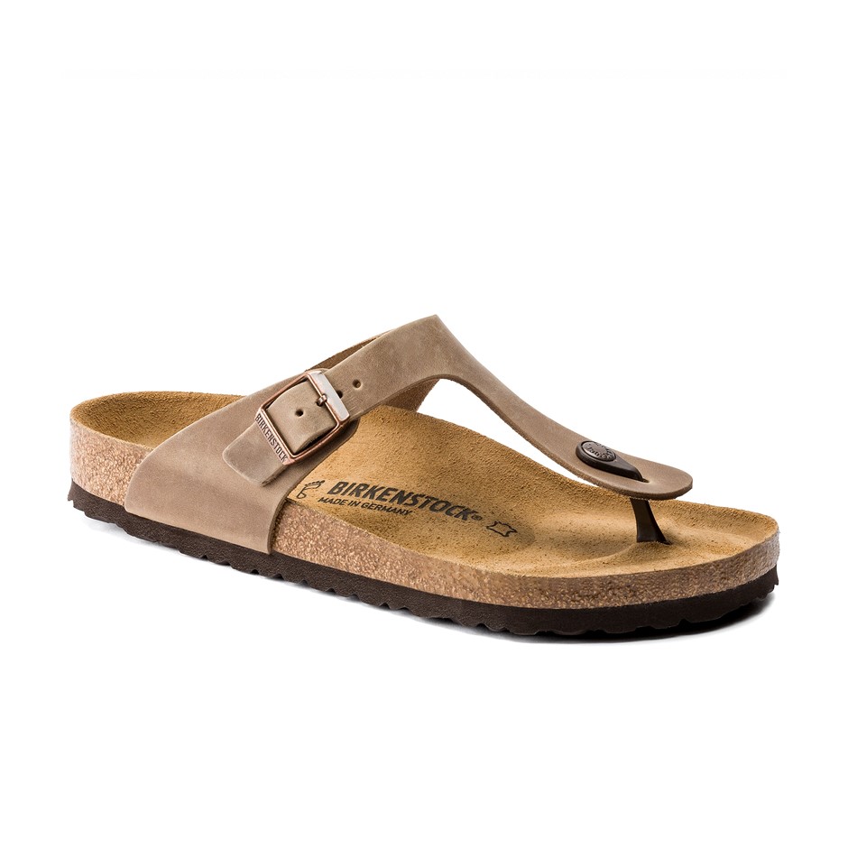 BIRKENSTOCK Gizeh BS Sandals, Size 41, Tabacco Brown. NB: natural marks/scu