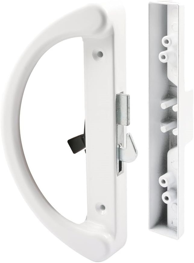 PRIME-LINE Products C 1253 Sliding Door Handle, Hook Latch, White.