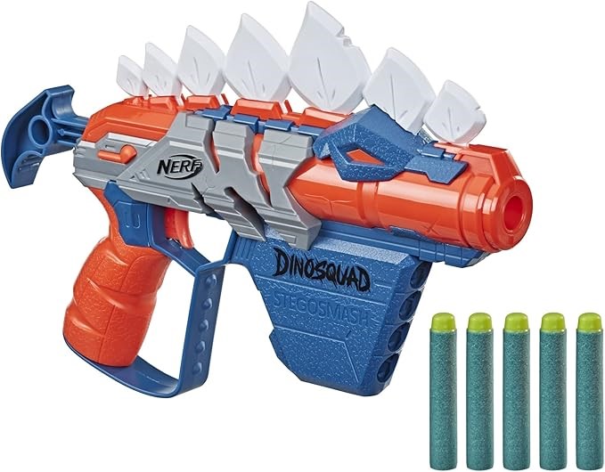 NERF Dinosquad Stego-Smash Stegosaurus Dinosaur Blaster, Ages 8y+.