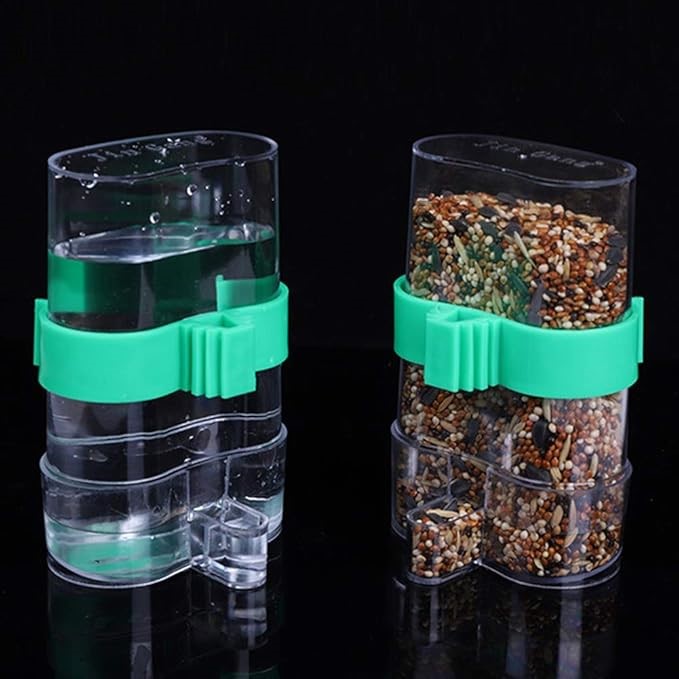 [2 Pack] Automatic Bird Water Dispenser for Cage, Birds Clear Dispenser Foo