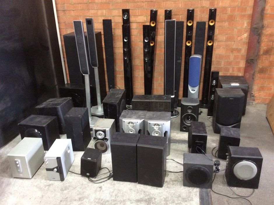 Mixed Home Theater Speakers And Subwoofers Lot