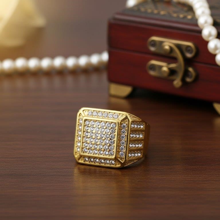 Italy 925 Silver  Hip Hop Men's Ring (Stamps)-11 US