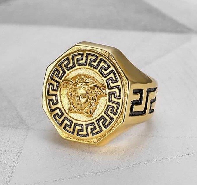 Italy 925 Silver Medusa Head Ring (Stamps)-12 US