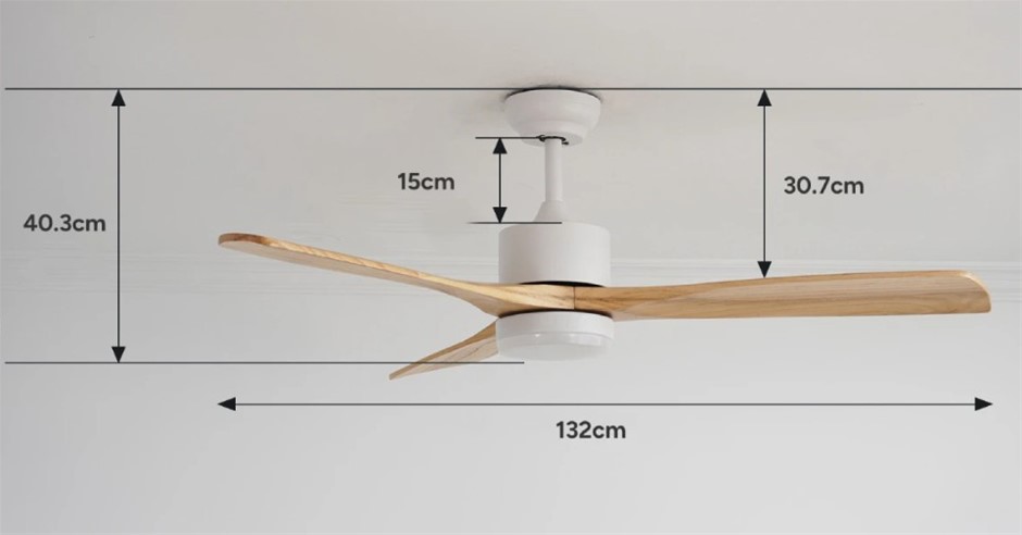 KOGAN SmarterHome 132cm DC Motor Ceiling Fan with LED Light (White & Natura