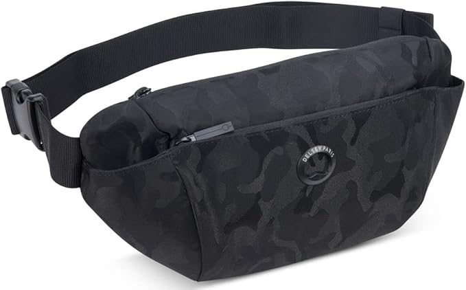 2 X DELSEY PARIS Picpus Bum Bag, Black Camouflage, Large, 16.50 cm.