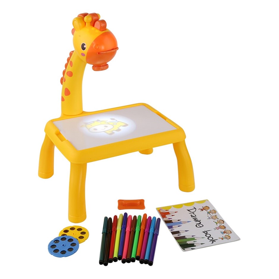 KOGAN Kids Drawing Projector Toy Learning Desk, Giraffe. NB: Accessory desi