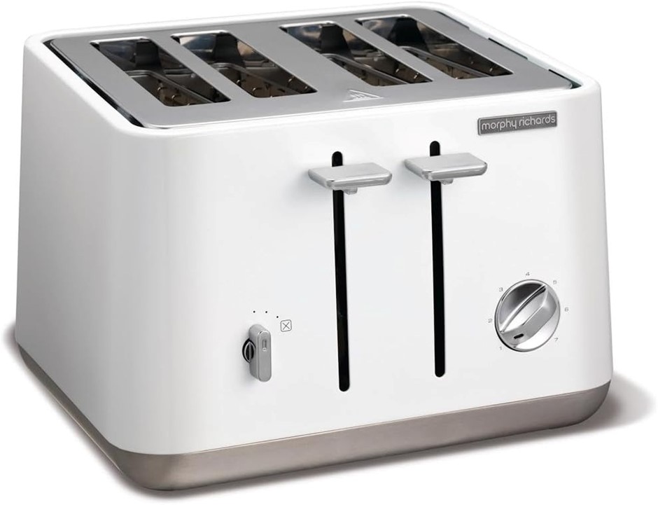 MORPHY RICHARDS Aspect 4 Slice Toaster Stainless Steel, White NB: Minor Use