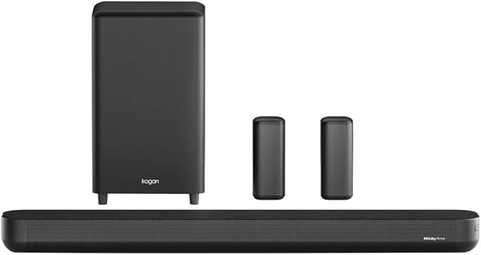 Kogan 5.1.2 Channel 320W Dolby Atmos Soundbar with Subwoofer & Rear Speaker