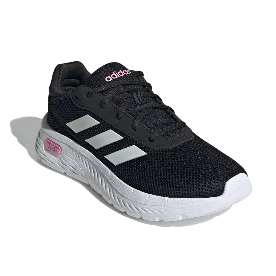 ADIDAS Women's Cloudfoam Comfy Shoes, Size US6.5, Black/White/BlissPink, IH