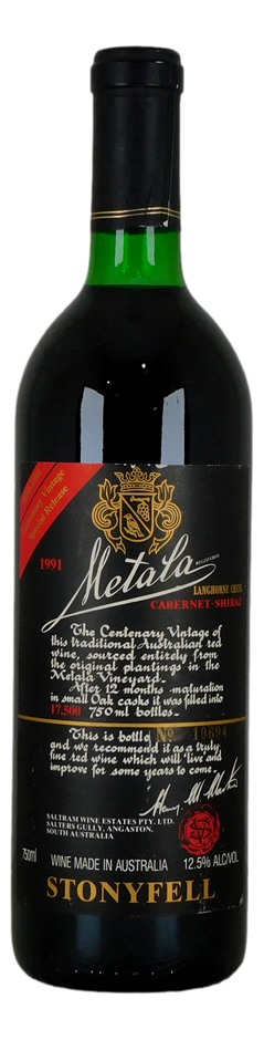 Stonyfell Metala Black Cable Cabernet Shiraz 1991 (1x 750mL), SA.