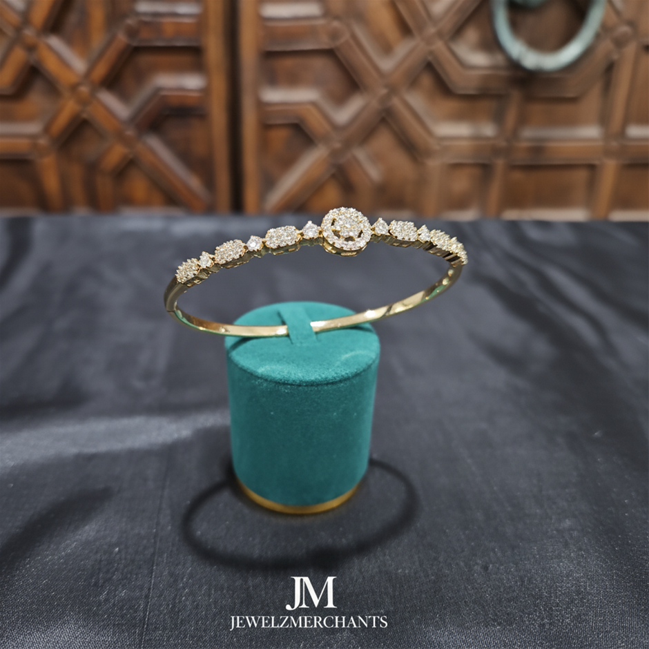 18k Italy Stamped Solid Heavy Yellow Gold Filled Bangle