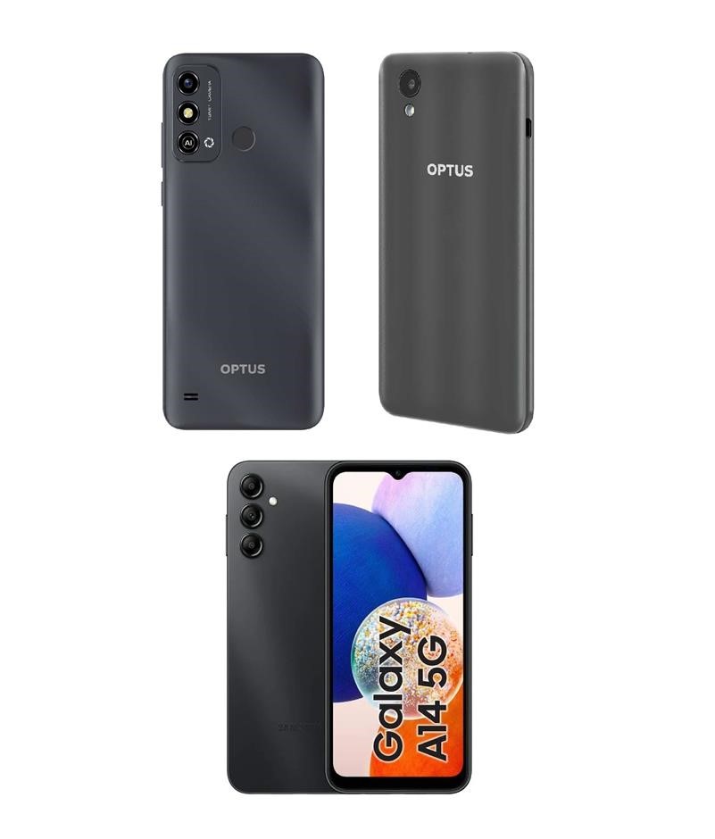 3 x Assorted Smartphones. Incl: 1 x SAMSUNG Galaxy A14, 1 x Optus X Delight