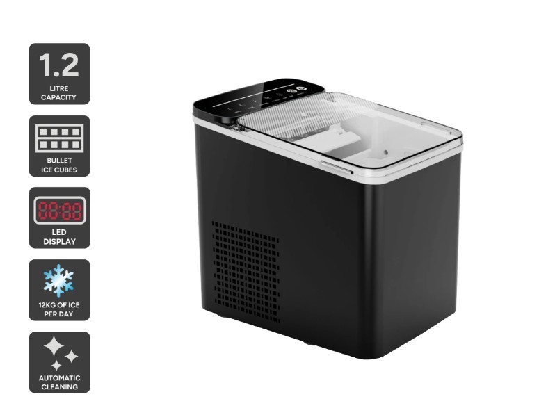 KOGAN 12kg Ice Cube Maker, Black.