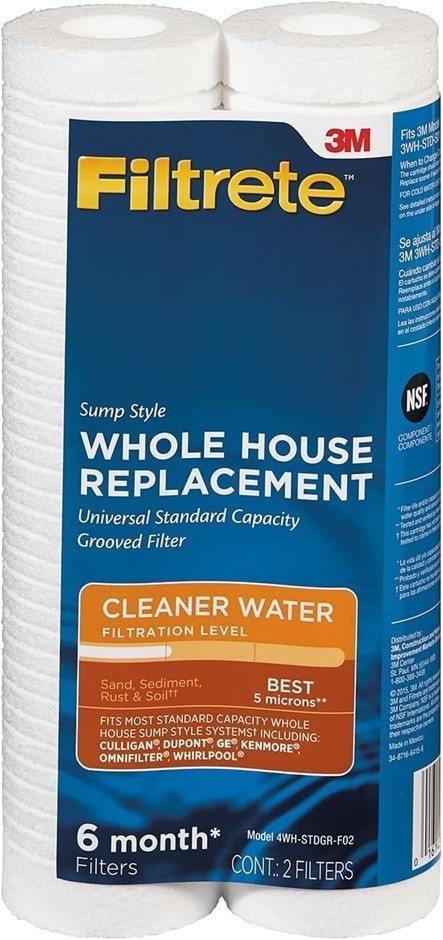 FILTRETE Standard Capacity Whole House Replacement Water Filter, 5 Microns,