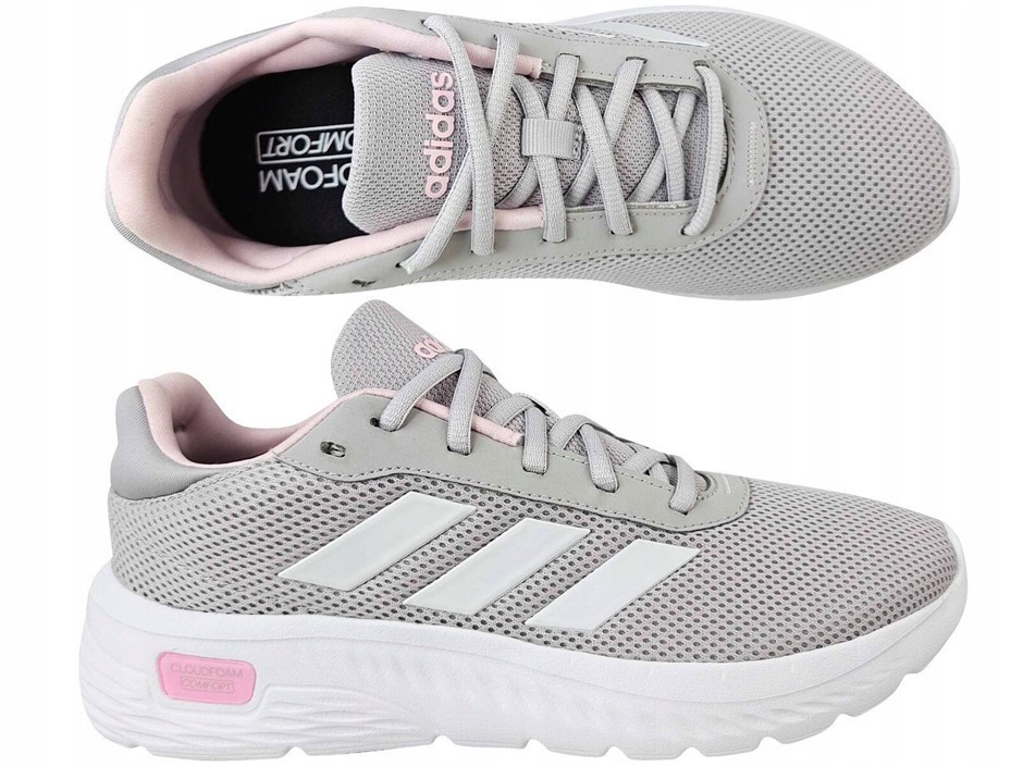 ADIDAS Women's Cloudfoam Comfy Shoes, Size US10, GreyTwo/White/ClearPink, I