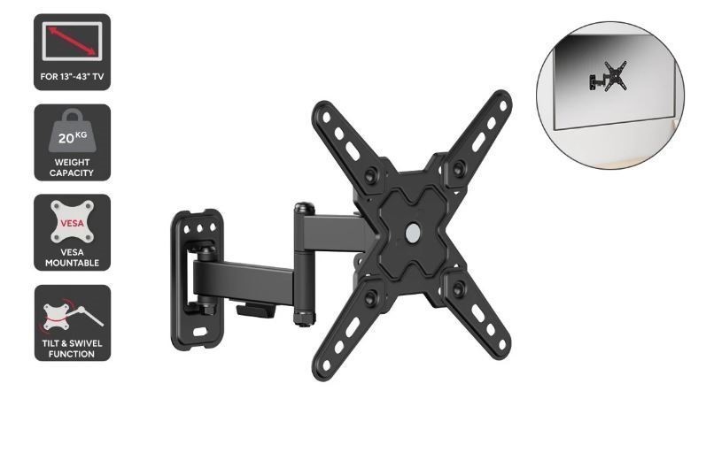 KOGAN Full Motion Adjustable Wall Mount For 13" - 43" TVs.
