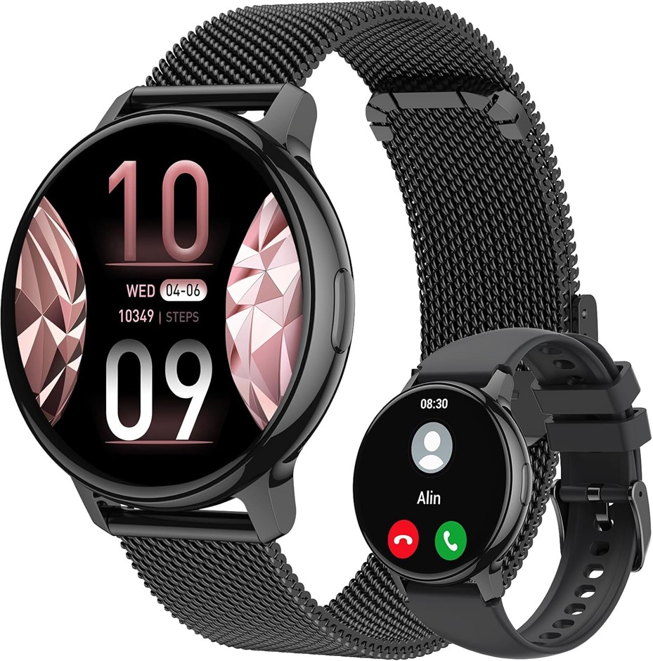 Men & Women w/ Call Function - 1.19" AMOLED Fitness Watch Heart Rate/