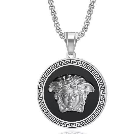 Italy 925 Silver Hip Hop Men's Necklace (Stamps)-Free Chain