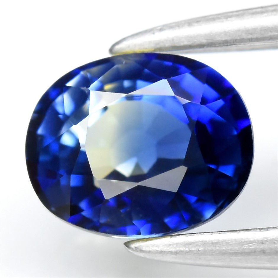 0.46ct Oval Facet Cut Green Blue Sapphire Gemstone - 1Pc
