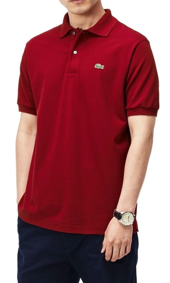 LACOSTE Classic Polo Shirt, Size M, Bordeaux