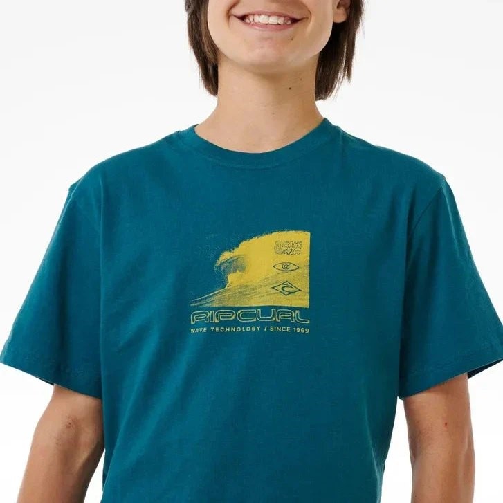 RIP CURL Boys Future Evolution Tee - Trekking Green, Size 10