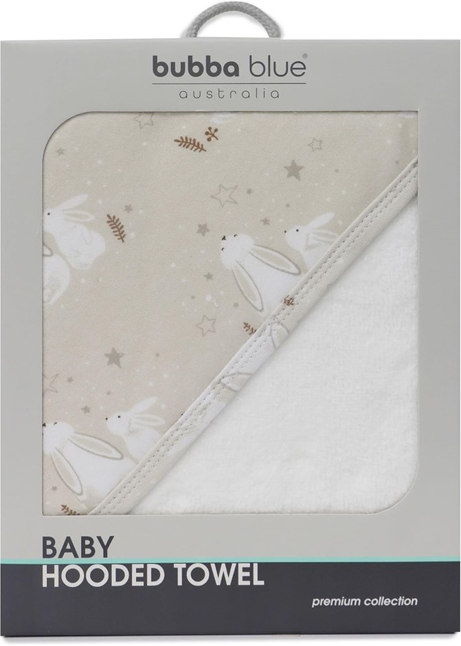 BUBBA BLUE Bunny Dream Baby Plush Absorbent Ultra Soft Hooded Towel 80x80cm