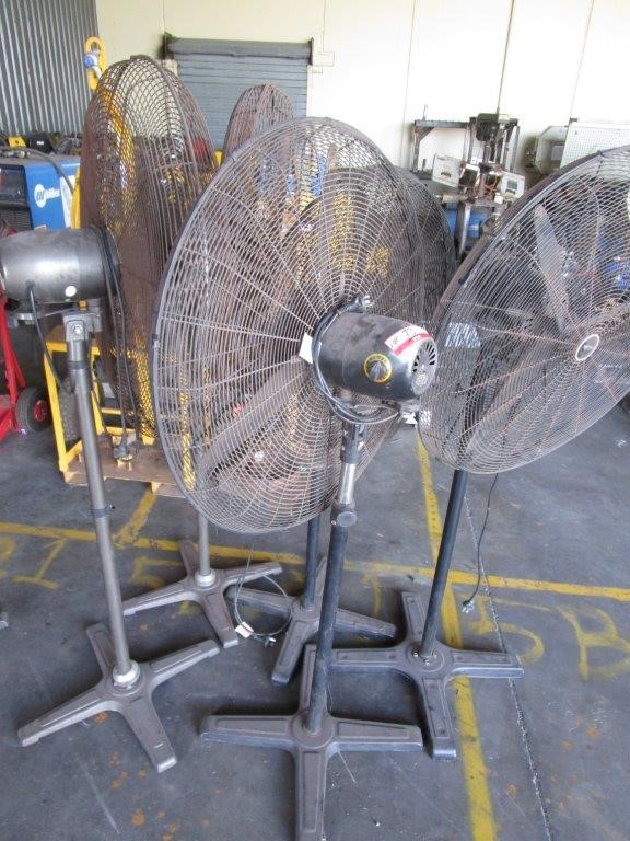 Qty 5 Industrial Pedestal Fans