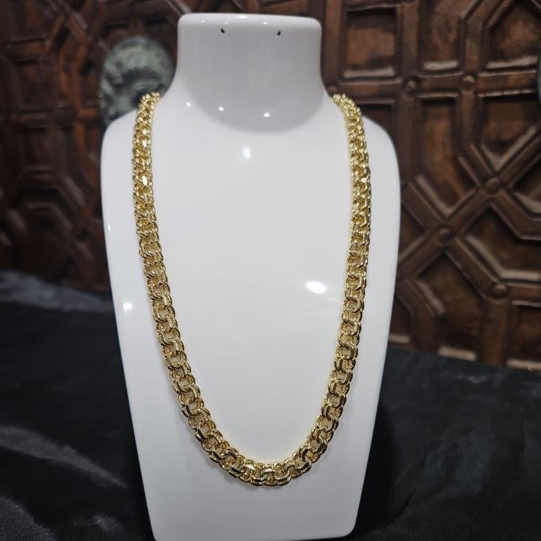 18k Italy Stamped Solid Heavy Yellow Gold Filled Chain- Guarantee-60cm