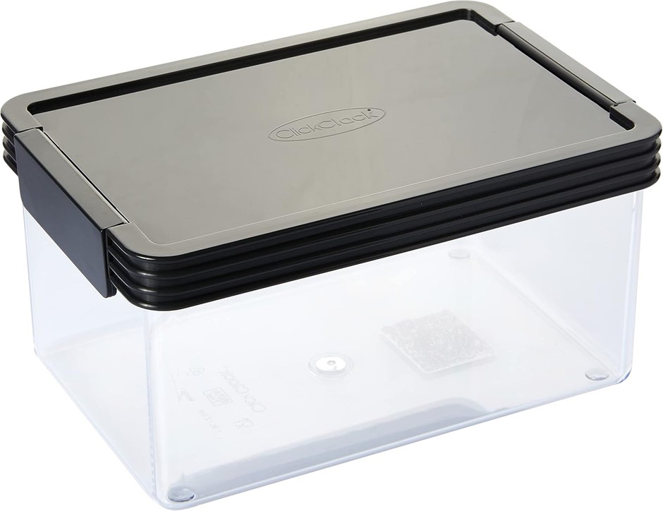 CLICK CLACK Kitchen Essentials 1.9L Airtight Container, Charcoal Lid.